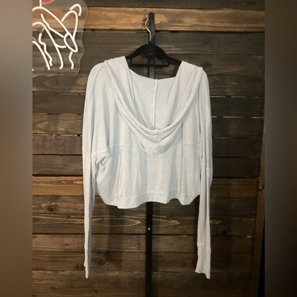 Free People Movement Light Blue Women's Hooded Pullover Top - Picture 3 of 3